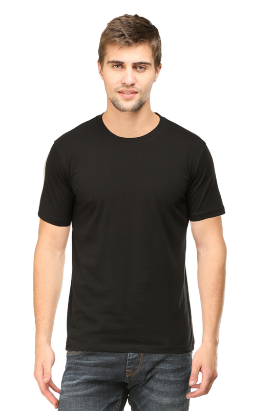 Round neck half sleeve plain t shirt