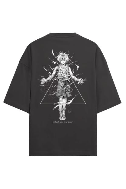 Anime printed terry oversized t shirt