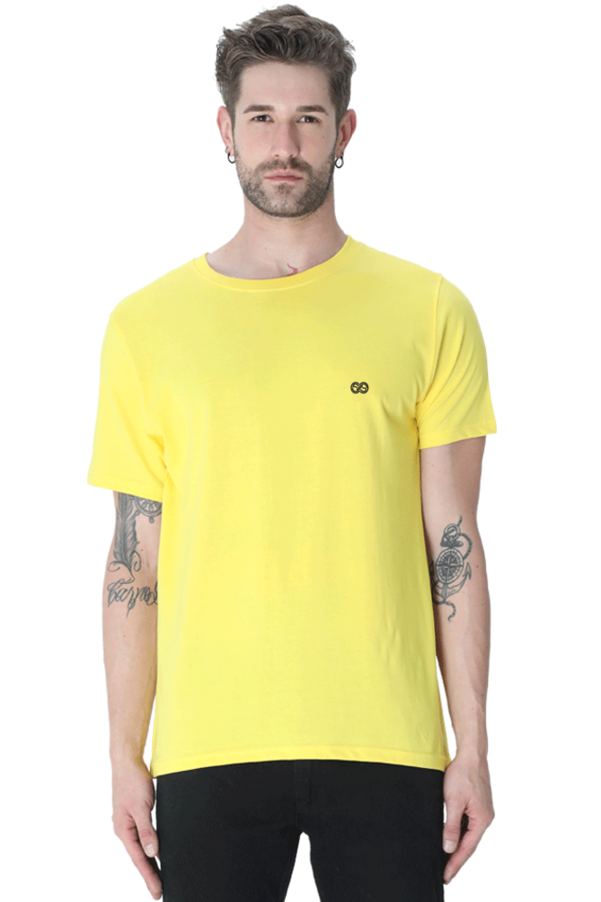 Round neck half sleeve plain t shirt