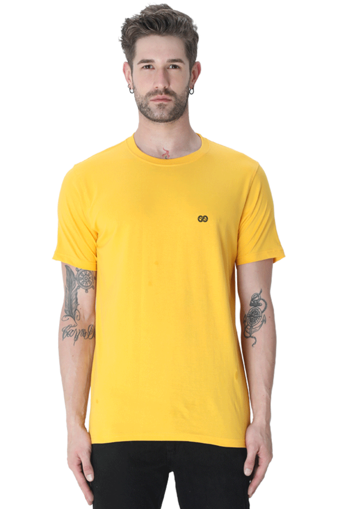 Round neck half sleeve plain t shirt