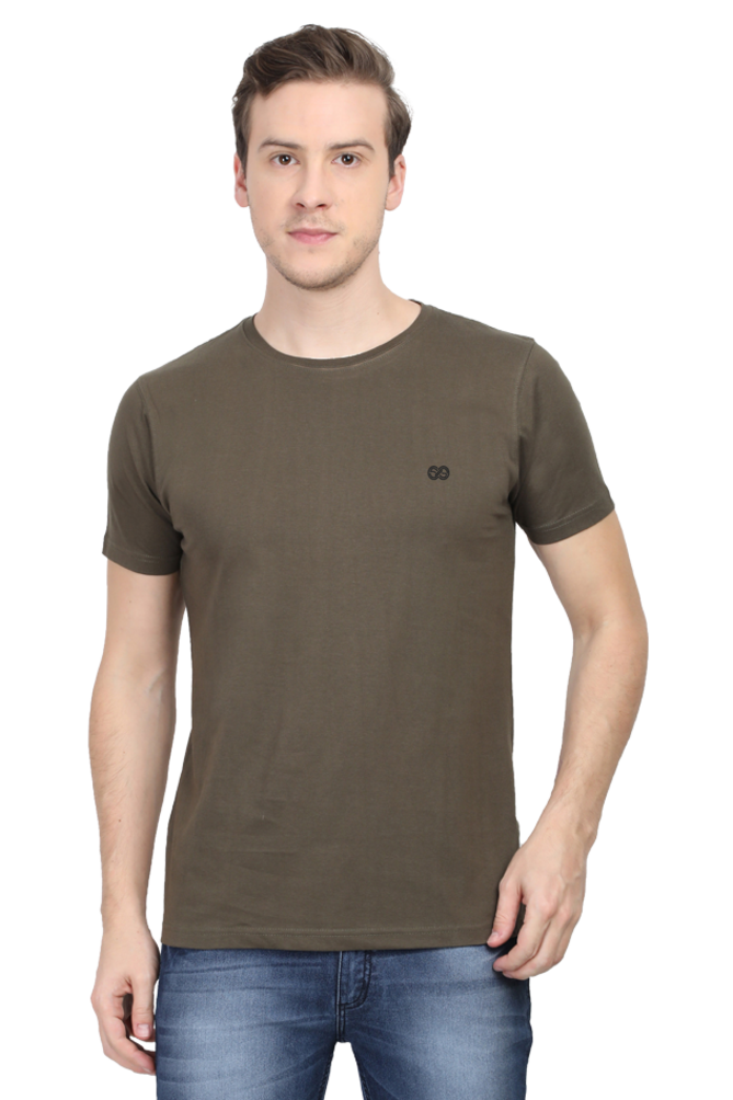 Round neck half sleeve plain t shirt