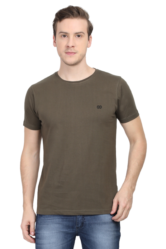 Round neck half sleeve plain t shirt