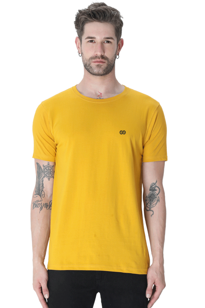 Round neck half sleeve plain t shirt