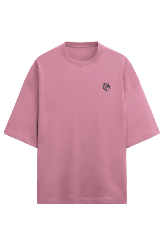 Pink panther with minimal embroidery Oversized t shirt