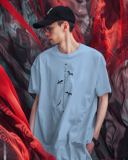 Baby blue cotton oversized t shirt