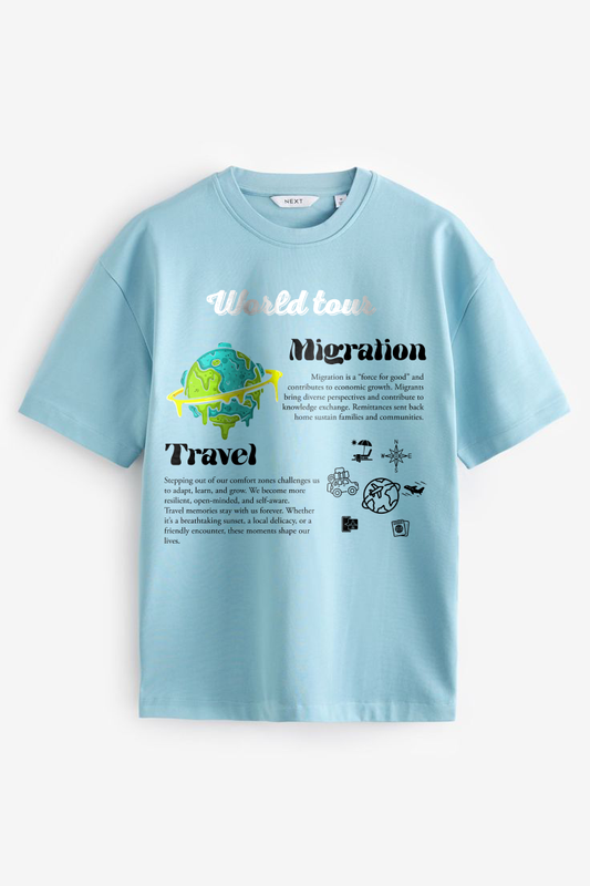 Migration Sky blue cotton t shirt