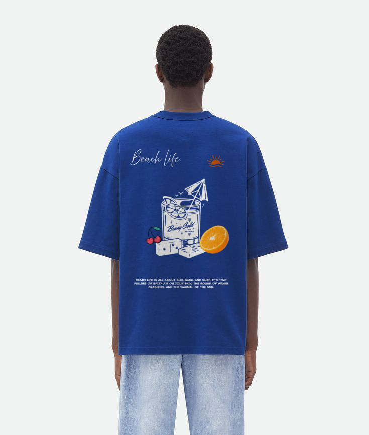 Beach life royal blue oversized t shirt