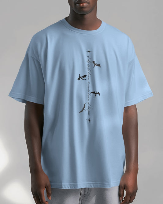 Baby blue cotton oversized t shirt