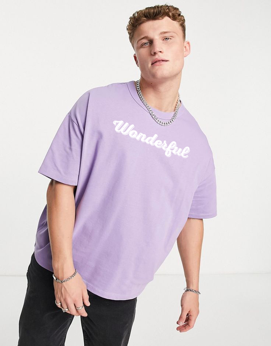 Lavender Oversized cotton t shirt